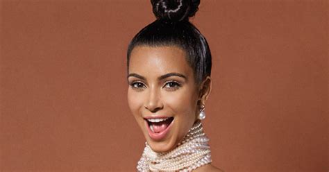 kim kardashian is naked|Kim Kardashian looks completely naked on magazine cover.